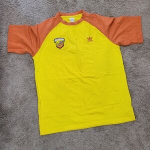 Adidas Kids Yellow and Orange Raglan T-Shirt